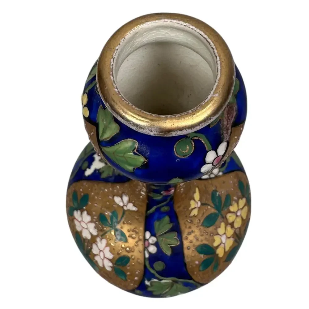 Antique Asian Moriage Slipware Ceramic‎ Vase 7
